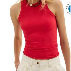 Free People So Soft Seamless Modal Tank In Atlas Red Size XS/S